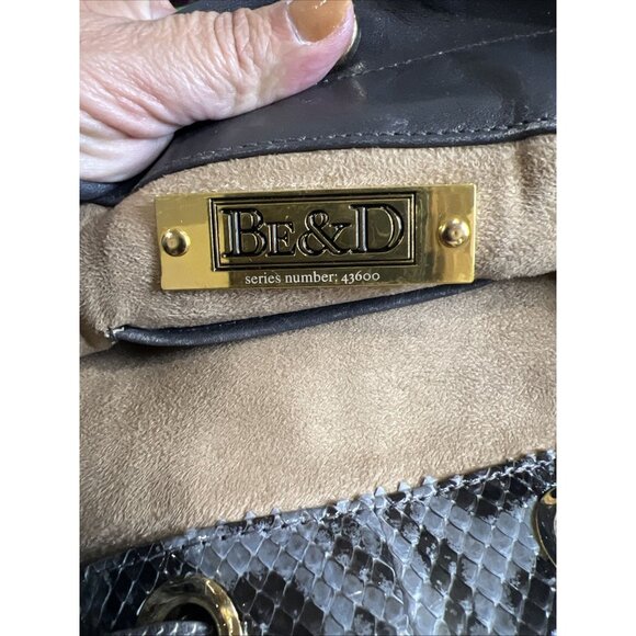 BE&D Genuine Leather Python Bucket Drawstring Crossbody Handbag Purse Nordstrom - Picture 9 of 12